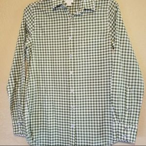 J Crew Gingham Button Down Boy Fit Shirt